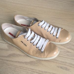 nude prada sneakers